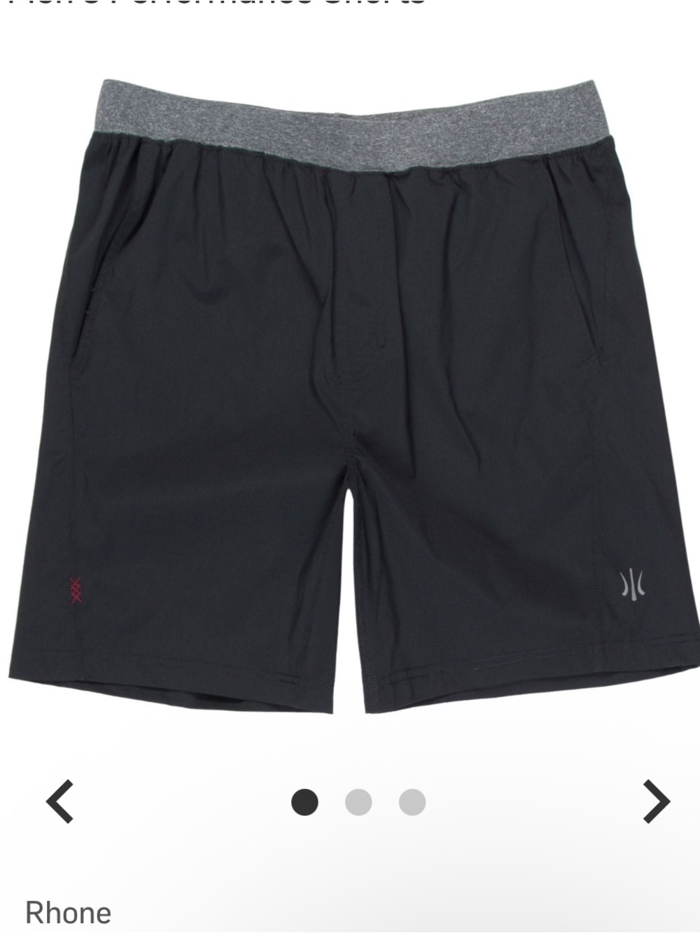 Rhone Black Drawstring Waist Athletic Performance OG Bullitt Shorts